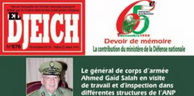 Revue «El Djeïch»: Le peuple appelé à apporter sa contribution au succès du scrutin «en toute conviction»
