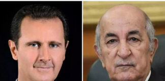Algérie – Syrie: Le Président de la République s’entretient au téléphone avec son homologue syrien Bachar Al-Assad