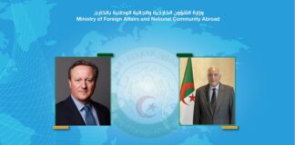 Attaf s’entretient par téléphone avec son homologue britannique sur les relations bilatérales et la situation humanitaire à Ghaza