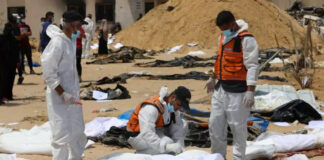 Palestine (agression sioniste): 392 corps découverts dans une fosse commune à Khan Younès