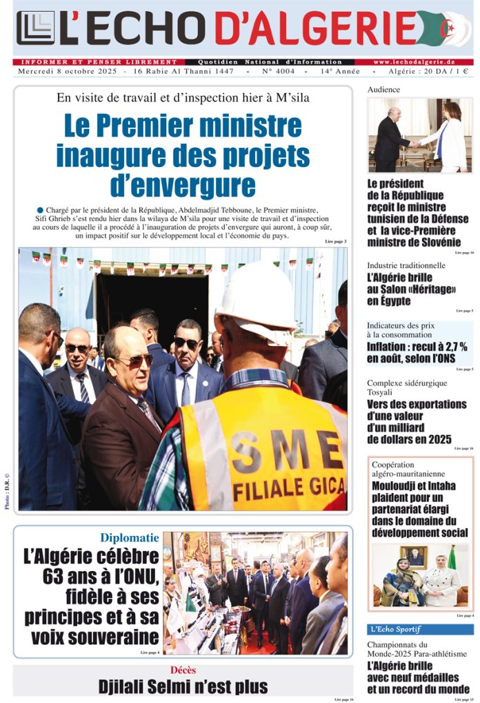 N° 4004 du Mercredi 8 Octobre 2025