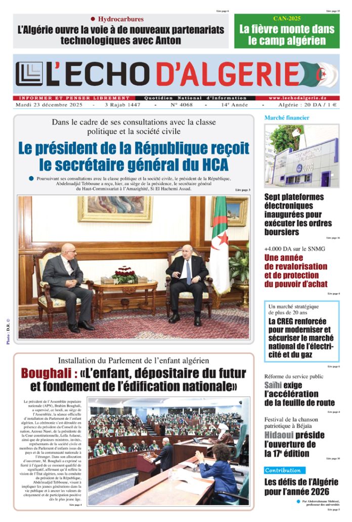 N° 4068 du Mardi 23 Décembre 2025