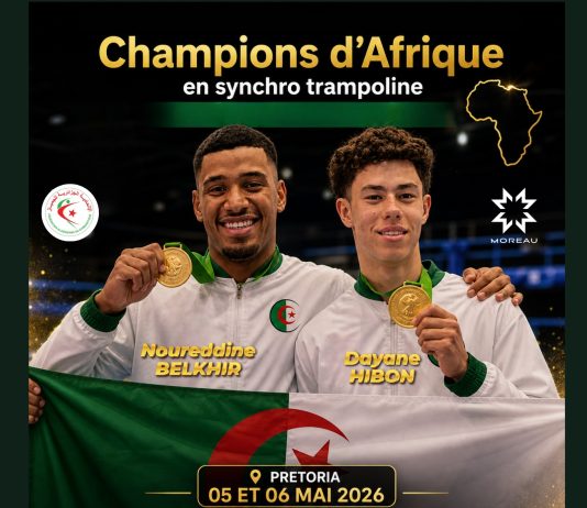 Championnats d’Afrique de trampoline (juniors et seniors) : 4 nouvelles médailles, dont 3 en or pour l’Algérie