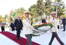 64e anniversaire de la fête de l’indépendance et du recouvrement de la souveraineté nationale: Le président de la République se recueille à la mémoire des martyrs de la Révolution