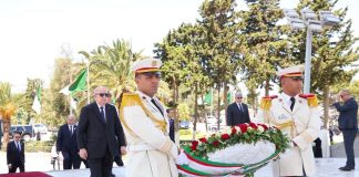 64e anniversaire de la fête de l’indépendance et du recouvrement de la souveraineté nationale: Le président de la République se recueille à la mémoire des martyrs de la Révolution